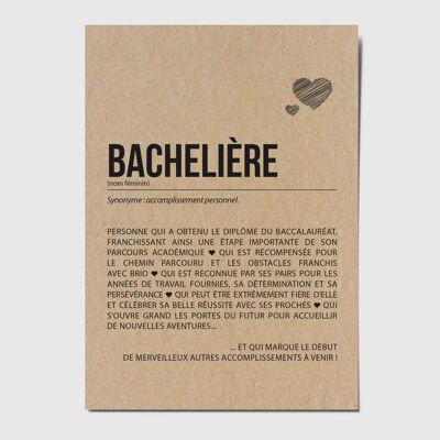 Bachelor-Definitionspostkarte