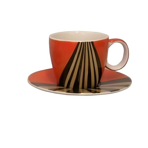 Ceramic cappucino cup & saucer