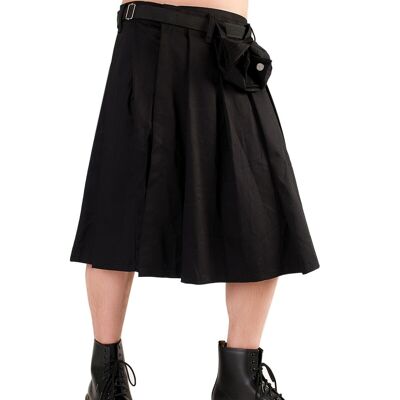 Black Pistol Short Kilt Denim (Noir) - Jupe homme - Jupe homme - Jupe tartan. Heavy métal, viking, gothique, punk