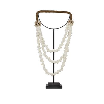 Collier en coquillages sur pieds en metal noir25x10x48 cm luania 1