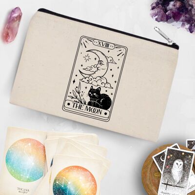 Trousse en coton 20X12cm Carte de Tarot La Lune