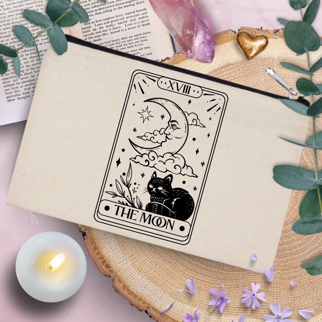 Astuccio in cotone 20X12cm Carta dei Tarocchi La Luna