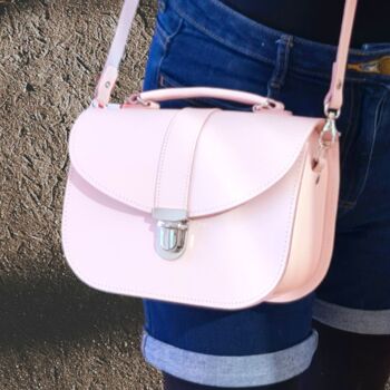 Sac en cuir fait main Olympia - Rose fleur de cerisier 5