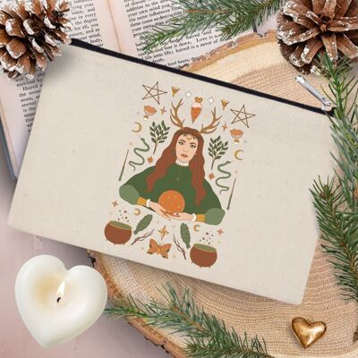 Trousse en coton 20X12cm Magicienne de la Forêt