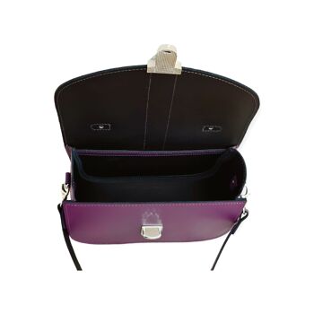 Sac en cuir fait main Olympia - Violet 3