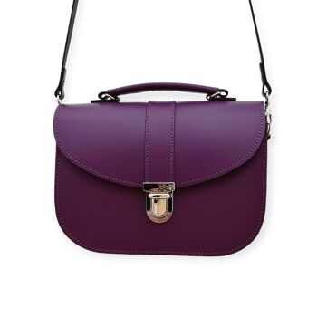 Sac en cuir fait main Olympia - Violet 4