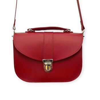 Sac en cuir fait main Olympia - Rouge 4