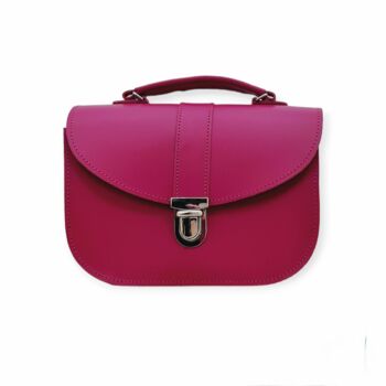 Sac en cuir fait main Olympia - Rose Magenta 1