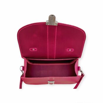 Sac en cuir fait main Olympia - Rose Magenta 3