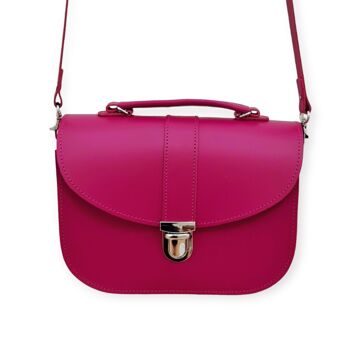 Sac en cuir fait main Olympia - Rose Magenta 4