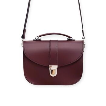 Sac en Cuir Fait Main Olympia - Rouge Marsala 4