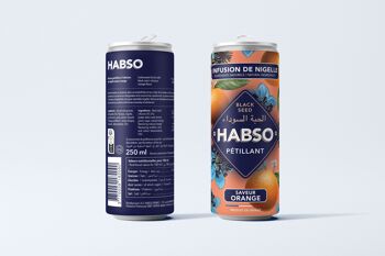 HABSO - Infusion de nigelle pétillante, saveurs orange - canette 250 ml 2