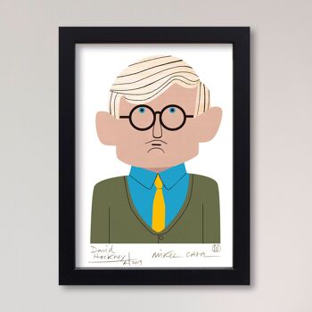 Illustration "David Hockney" par Mikel Casal. Reproduction A5 signée 1