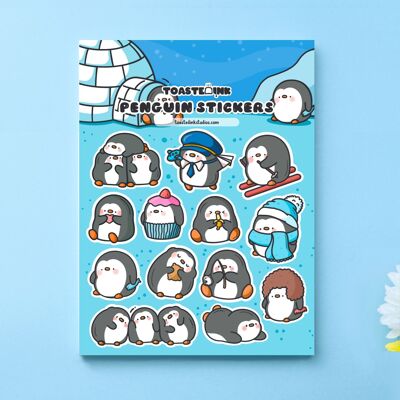 Pinguin Stickerbogen | Süße Sticker