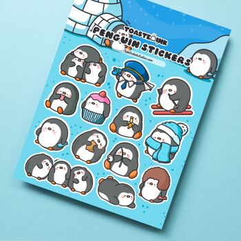 Feuille d’autocollants pingouin | Autocollants mignons 5