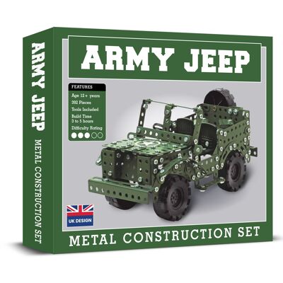 Juego de construcción de metal para jeep del ejército