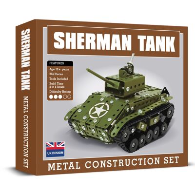 Set di costruzioni in metallo per carri armati Sherman
