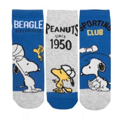 Set di 3 calzini da sneaker Snoopy dei Peanuts
