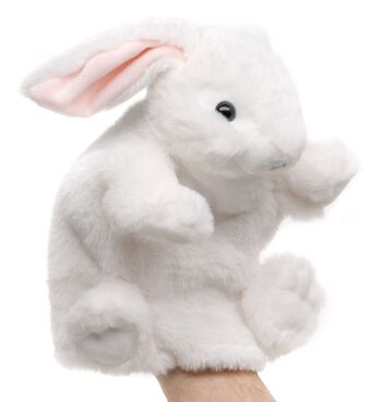 Marionnette lapin (blanc) - 24 cm (hauteur) - Mots clés : animal de la forêt, lapin, peluche, peluche, peluche, peluche 2