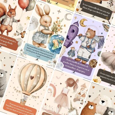 Cartes d'affirmations positives pour enfants "Pépites de Bonheur" (32 cartes)