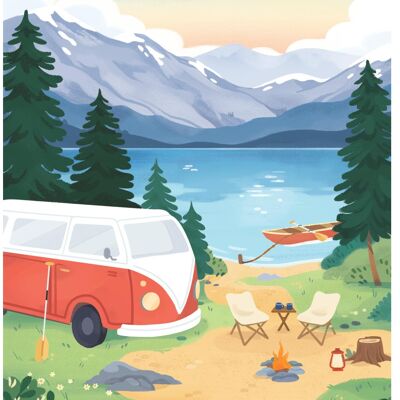A6 Greeting Card Outdoor Life With Boat