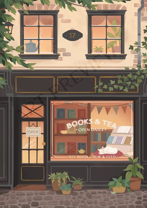 Map Shop Window | Books & Tea