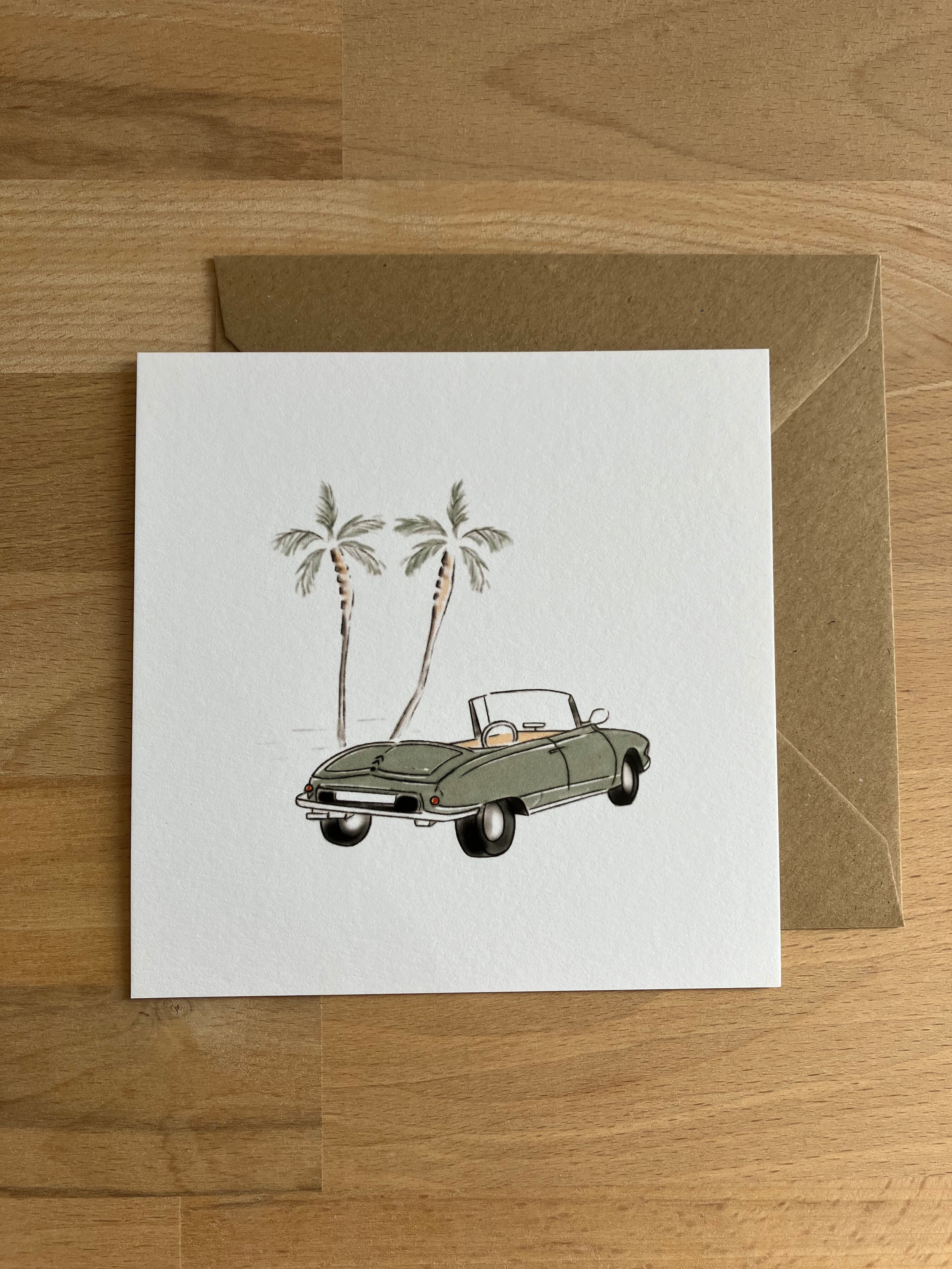 Postal de Coches Antiguos 13 x 13 cm