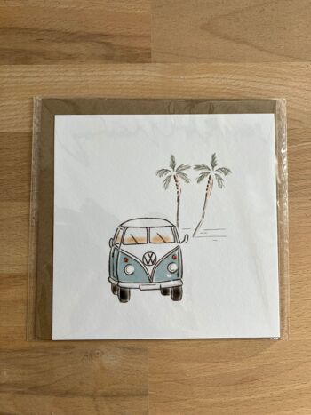 Carte postale Van VW + enveloppe, souvenir de vacances, Bonnes vacances, décoration, Bisous, A bientôt...Etc 7