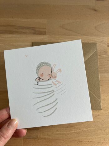 Carte Naissance Bébé + enveloppe. Félicitations, ou décoration chambre bébé 6