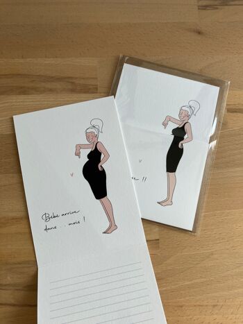 Carte Annonce Grossesse + enveloppe, Surprise, j'attends un bébé. 10,5 x 15cm. 3