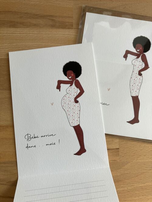 Carte Annonce Grossesse + Enveloppe. Surprise ! J'attends un bébé