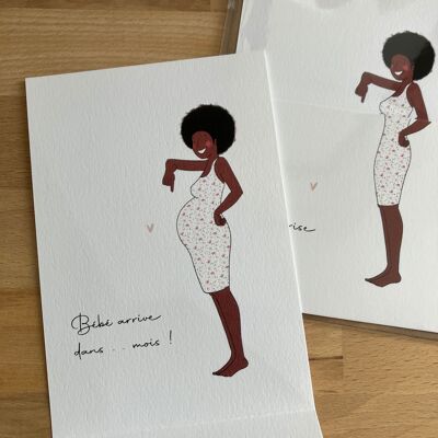 Carte Annonce Grossesse + Enveloppe. Surprise ! J'attends un bébé