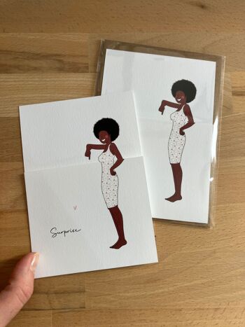 Carte Annonce Grossesse + Enveloppe. Surprise ! J'attends un bébé 2
