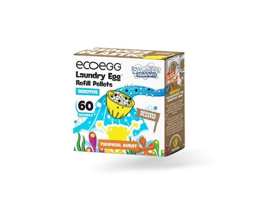 Ecoegg Navulling - SpongeBob - Tropical Burst - Sensitive - 60 Wasjes Refill - Sensitive