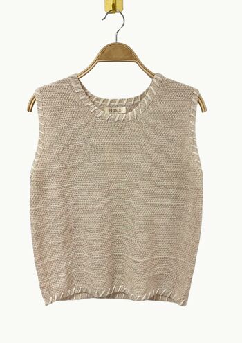 Pull sans manches avec couture blanche apparente 2360 7