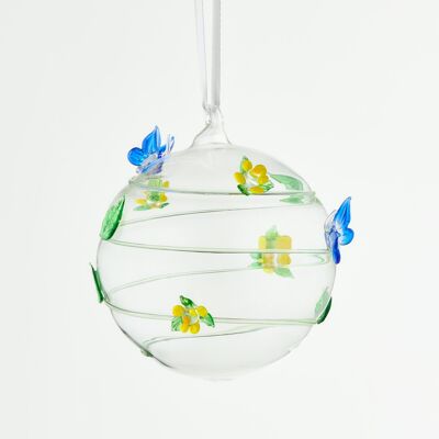Globo in vetro da 10 cm - Collezione Wildlife - Farfalla