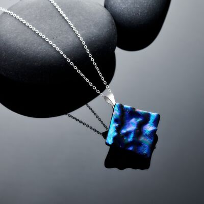 Dichroitischer Schmuck - Halskette - Mitternachtsblau