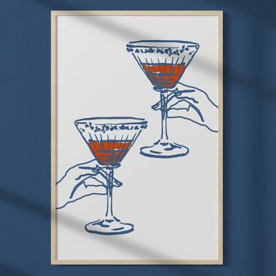 Poster mit Cocktailgläsern