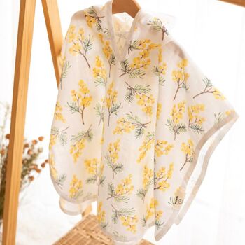 Serviette de bain de plage pour bébé Poncho à capuche en mousseline - Mimosa 2