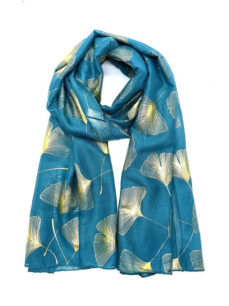B-2 Sciarpa con doratura gingko