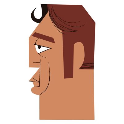 Illustration "Javier Bardem" von Mikel Casal. A5 Reproduktion signiert