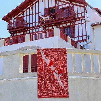 Drap de plage Baigneuse Rouge 3