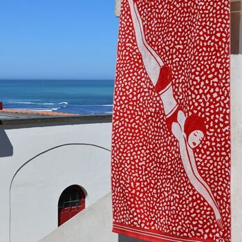 Drap de plage Baigneuse Rouge 7