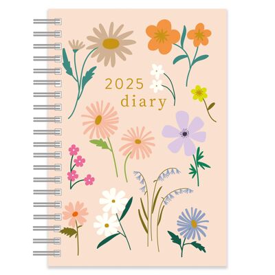 2025 Caroline Gardner Botanical Blooms A5 Wiro-Tagebuch