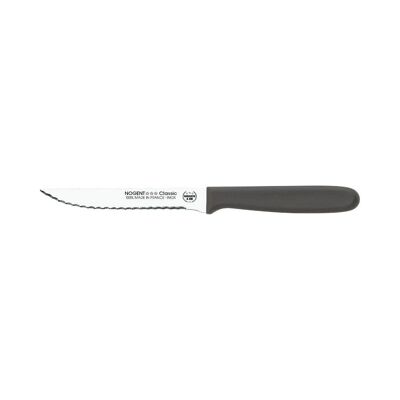 Steakmesser – 11 cm lange, doppelspitzige, gekerbte Klinge – Taupe – mit Schutz | Klassisches Polypro | NOGENT ***