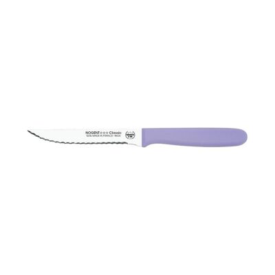 Cuchillo para carne - Hoja dentada de doble punta de 11 cm - Lavanda - Con protección | Polipropileno clásico | NOGENTE ***