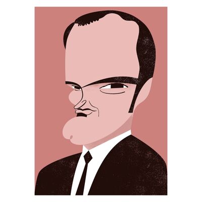 Illustration "Quentin Tarantino" par Mikel Casal. Reproduction A5 signée