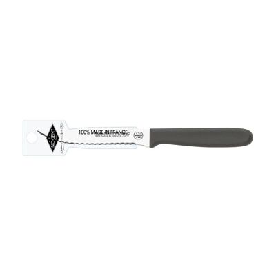 Steakmesser – 11 cm spitze, doppelt gekerbte Klinge – Taupe – mit aufsteckbarer Scheide | Klassisches Polypro | NOGENT ***