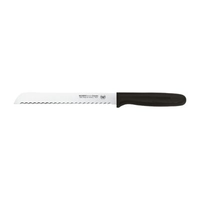 Cuchillo para pan - Hoja con muesca de 19 cm y 7,5 mm - Negro - Con protección | Polipropileno clásico | NOGENTE ***