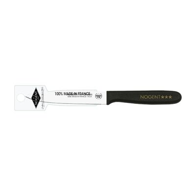 Tomatenmesser – 11 cm, 1 mm gekerbte Klinge – Schwarz – mit aufsteckbarem Etui | Klassisches Polypro | NOGENT ***